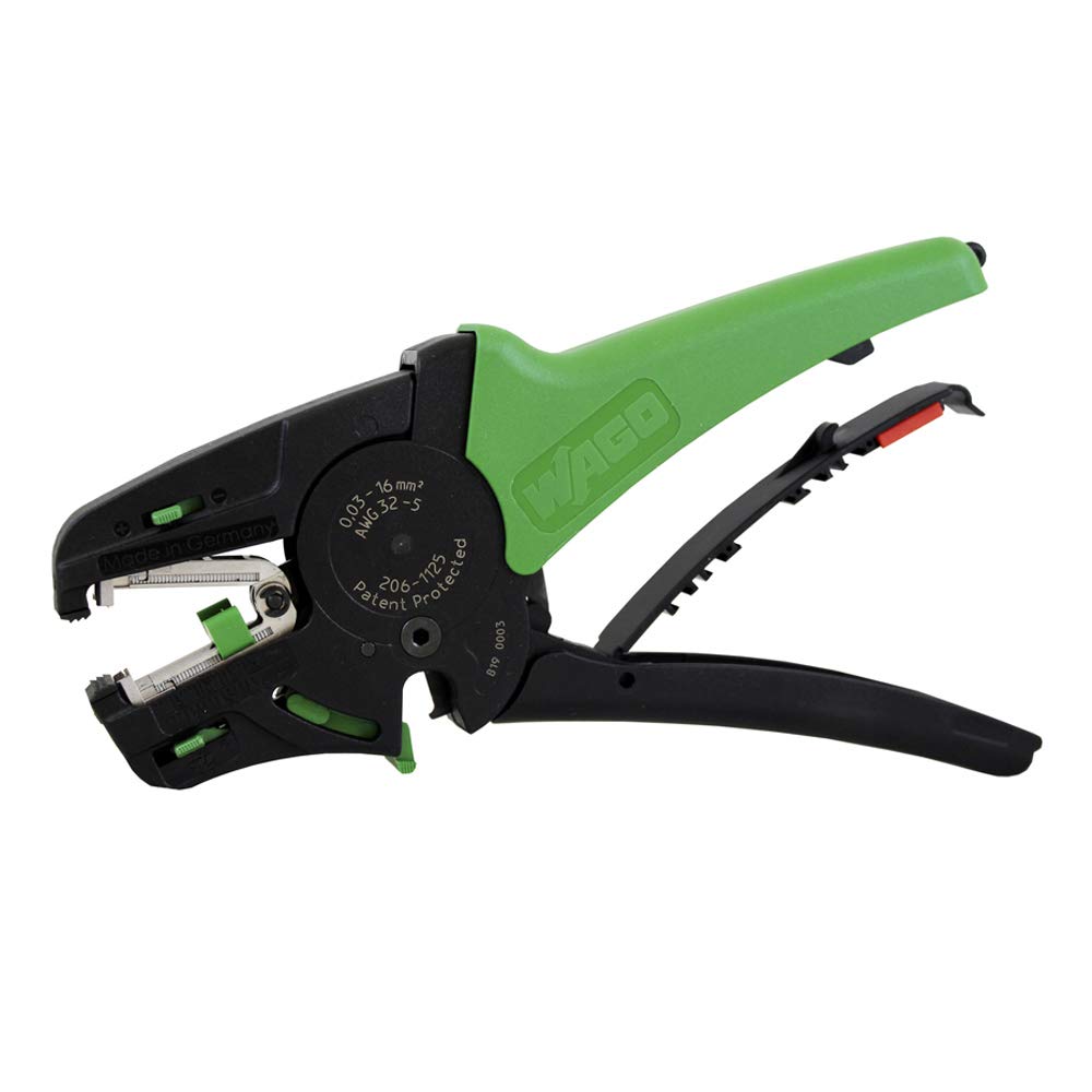 206-1125 | WAGO Quickstrip Vario Wire Stripper| Integrated Wire Cutter | 32-6 AWG | [Pack of 1],Green/Black - Image 6